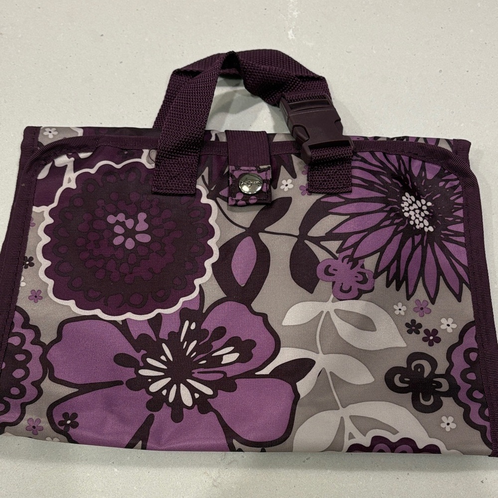 Thirty-One Purple Floral Cosmetic Bag